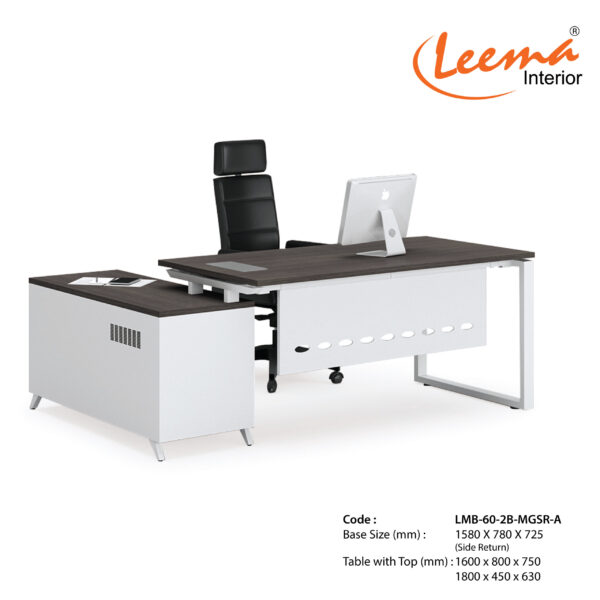 Leema Modern Metal Base Director's Table  |  Code : LMB-60-2B-MGSR-A